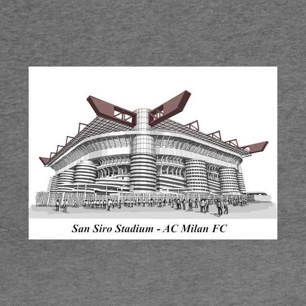 Drawing of San Siro Stadium @ AC Milan FC by Roza@Artpage